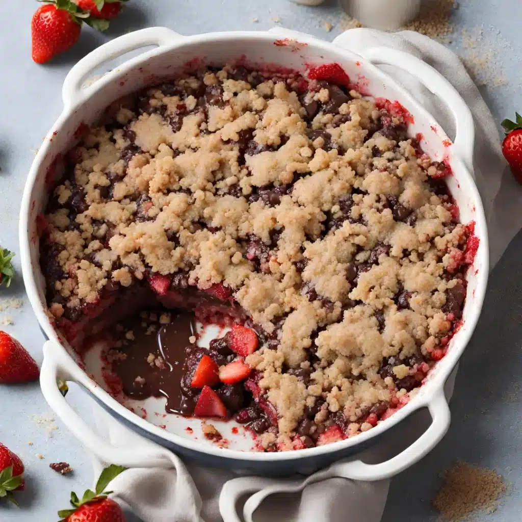 Crumble aux fraises et chocolat