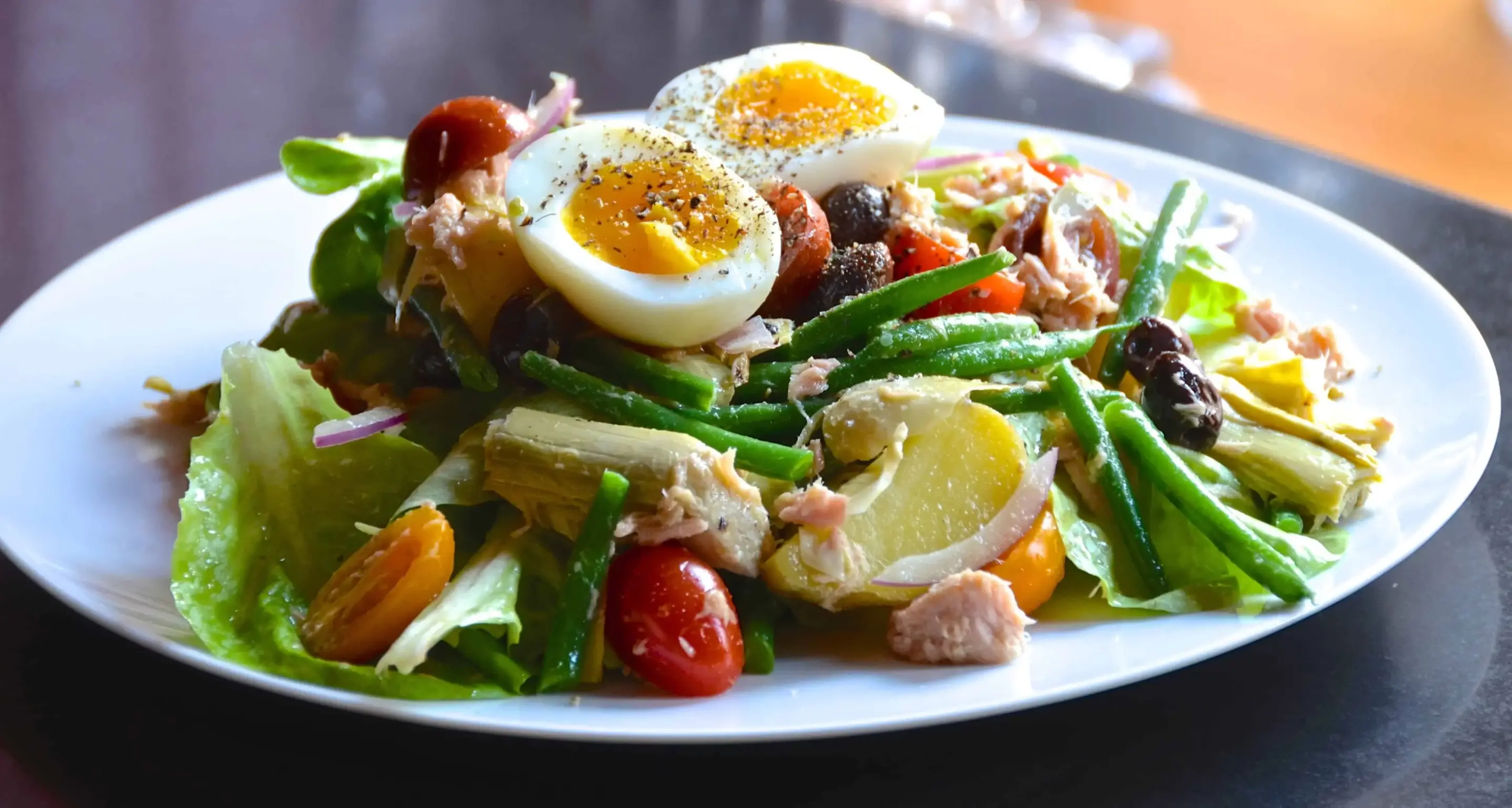 Salade de lentilles au thon et aux œufs