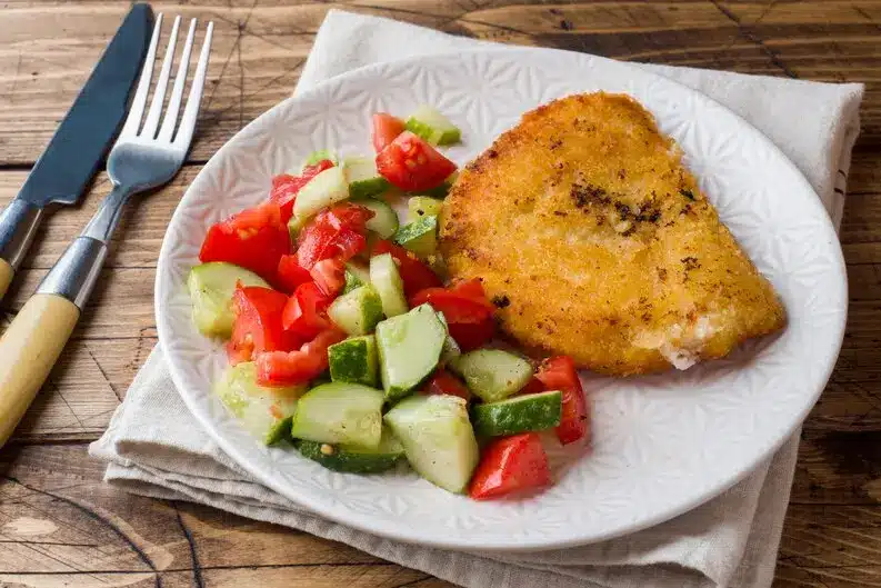 escalopes milanaises aux légumes