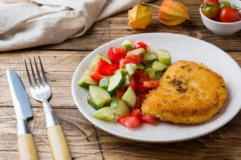 escalopes milanaises aux légumes