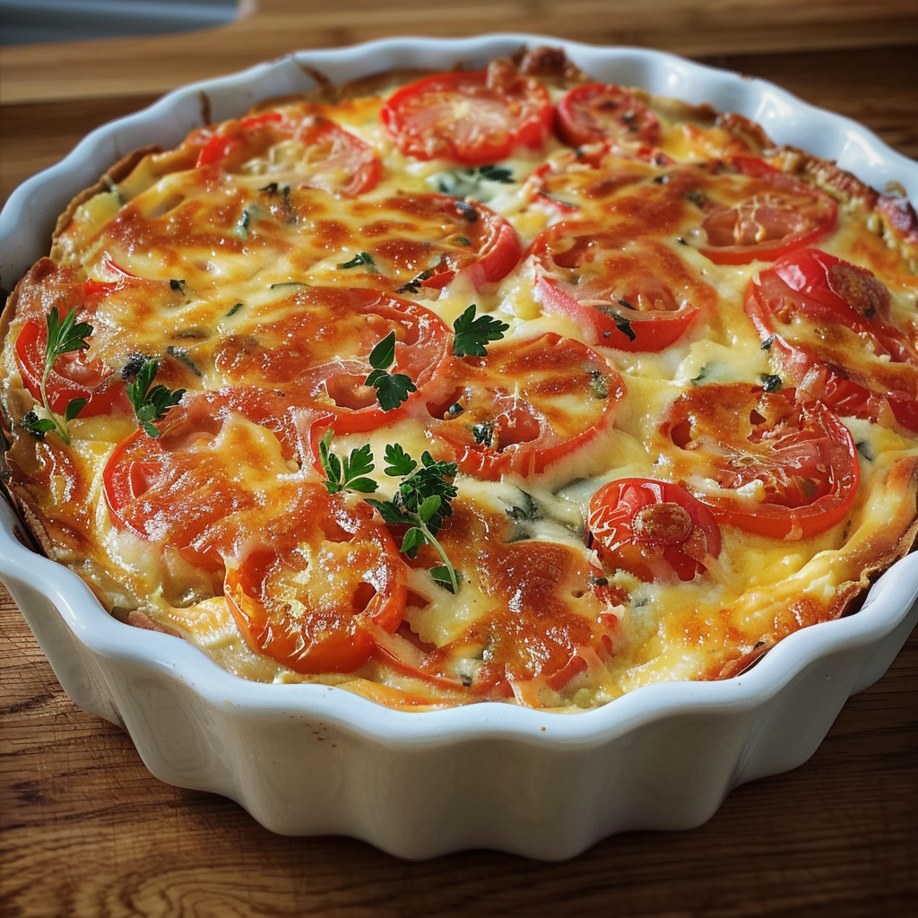 Quiche Sans Pâte au Thon et Tomate