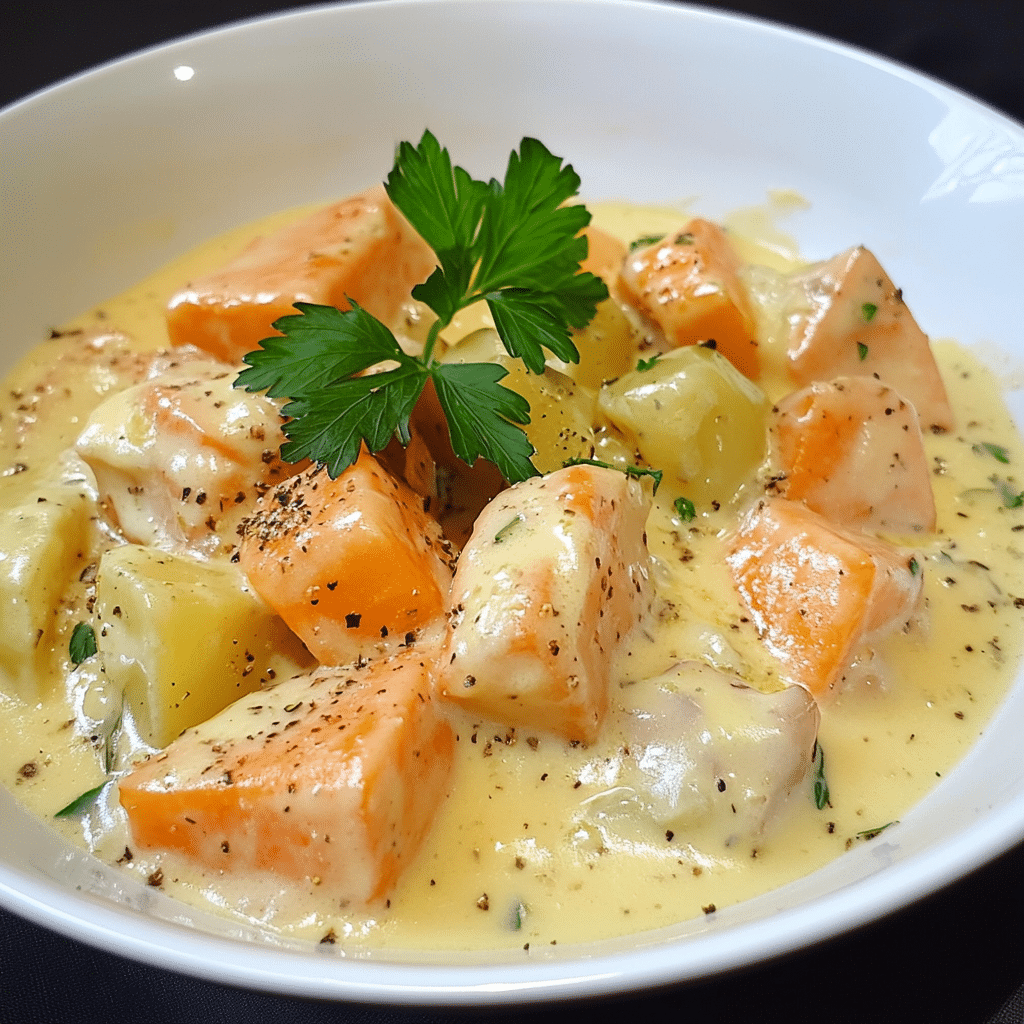 Blanquette de Saumon avec Poireaux et Carottes