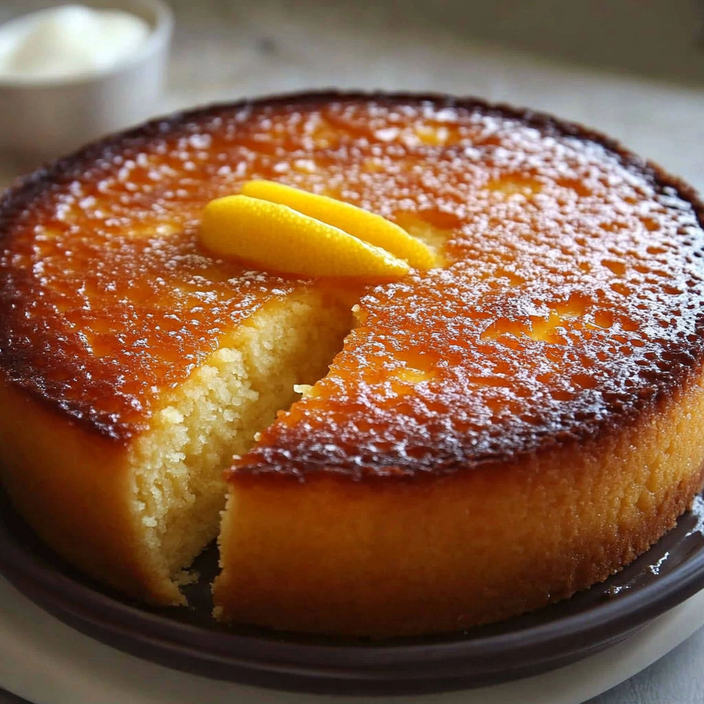 gâteau de semoule parfumé au citron