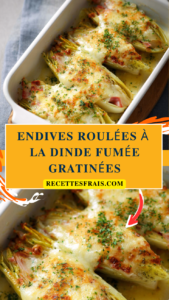 Endives roulées à la dinde fumée gratinées