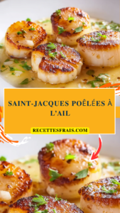 Saint-Jacques poêlées à l’ail