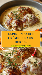 Lapin en sauce crémeuse aux herbes