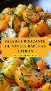 Salade croquante de navets râpés au citron