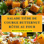 Salade tiède de courge butternut rôtie au four