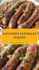 Saucisses lentilles maison