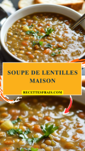 Soupe de lentilles maison