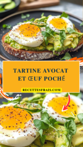 Tartine avocat et œuf poché