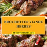 Brochettes viande herbes
