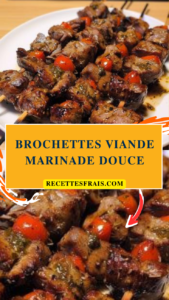 Brochettes viande marinade douce
